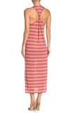 Joie Brellen Twist-Back Striped Linen Maxi Dress, Tropic Red