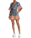 Joie Chloris Off-The-Shoulder Printed Cotton Dress, Baja Blue