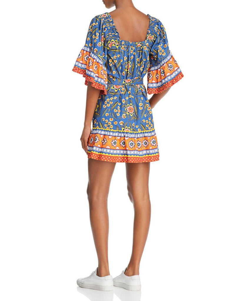 Joie Chloris Off-The-Shoulder Printed Cotton Dress, Baja Blue