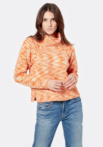 Joie 'Kaine' Chunky-Knit Turtleneck Pullover Sweater, Tiger Lily