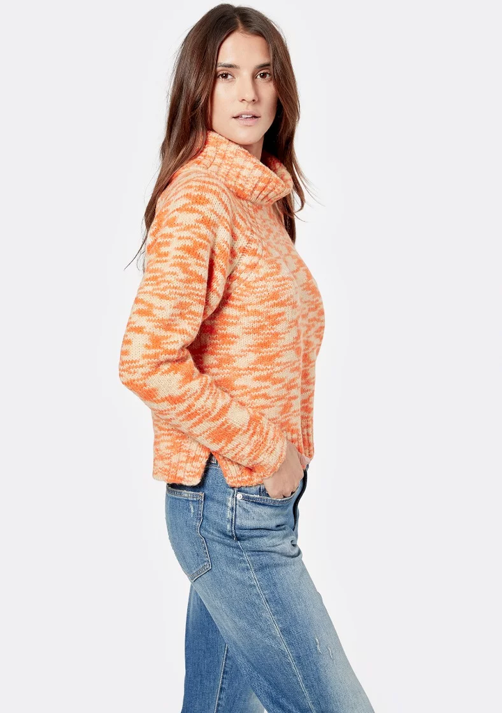 Joie 'Kaine' Chunky-Knit Turtleneck Pullover Sweater, Tiger Lily