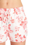 Joie Layana Floral Print Tie-Front Silk Shorts, Soft Pink