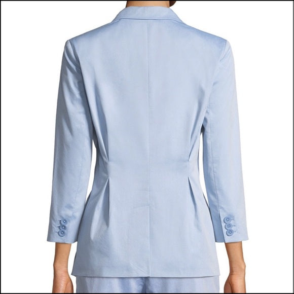 Joie 'Lian' Pleated Cotton-Blend 3/4 Sleeve Blazer, Chambray