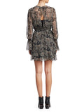 Joie 'Manning' Paisley Print Chiffon Mini Dress, Caviar