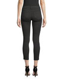 L'AGENCE Margot Crystal-Stripe High-Rise Skinny Jeans, Noir