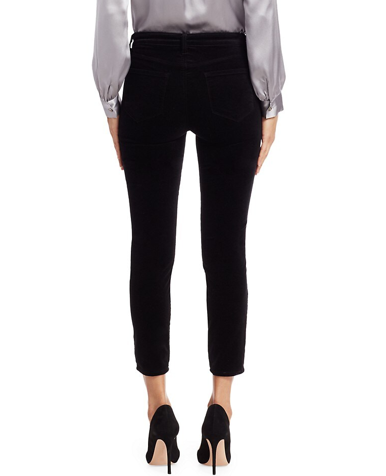 L'AGENCE Margot High-Rise Ankle Skinny Velvet Crystal Jeans