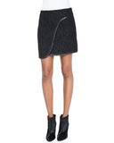 Rebecca Taylor Lace Faux-Wrap Mini Skirt, Black