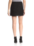 Rebecca Taylor Lace Faux-Wrap Mini Skirt, Black