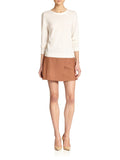 Theory Kirti Lightweight Wool Mini-Wrap Skirt, Terracotta