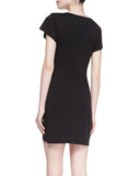 Theory 'Sunly' Stretch Pima Cotton-Jersey Ruched Dress, Black