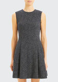 Theory Speckle-Knit Seamed Sleeveless Flared Dress, Navy Multi