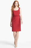 Tory Burch Kari Wool-Blend Sleeveless Crepe Dress, Auburn Red
