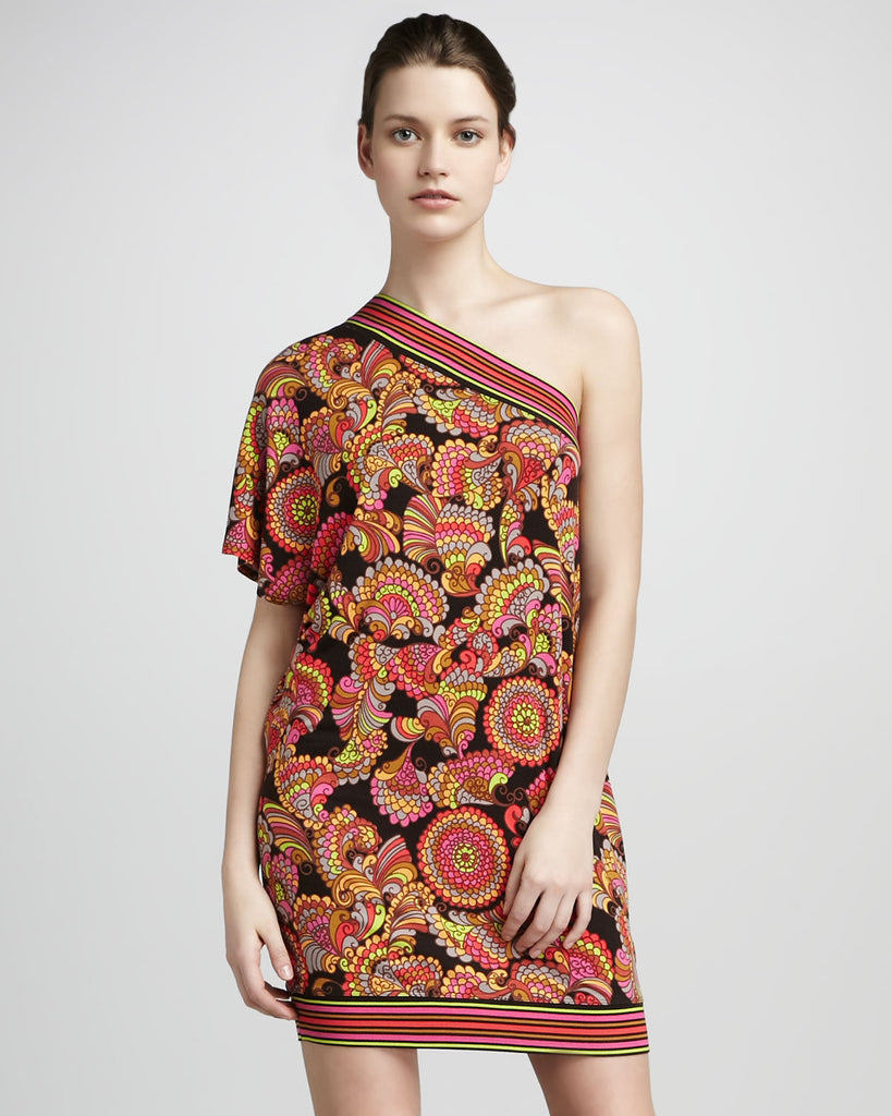 Trina Turk Britta Printed One-Shoulder Dress, Multi