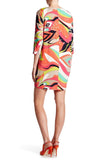 Trina Turk Clarion Beaded-Neck Abstract Print Cocoon Dress, Multi