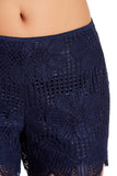 Trina Turk Compay Scalloped Lace Shorts, Indigo