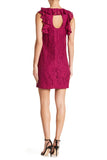Trina Turk Oakray Lace Ruffle-Trim Cap Sleeve Dress, Dewberry