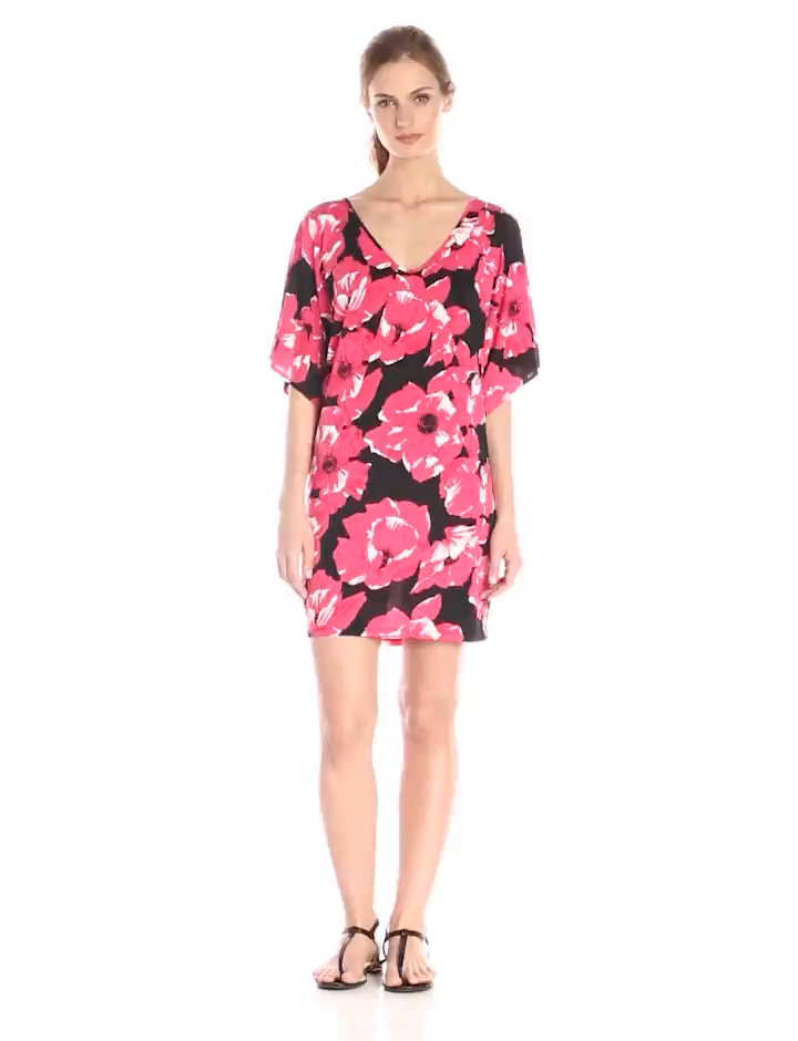 Trina Turk Presley Floral Poppy Print Jersey Shift Dress, Multi
