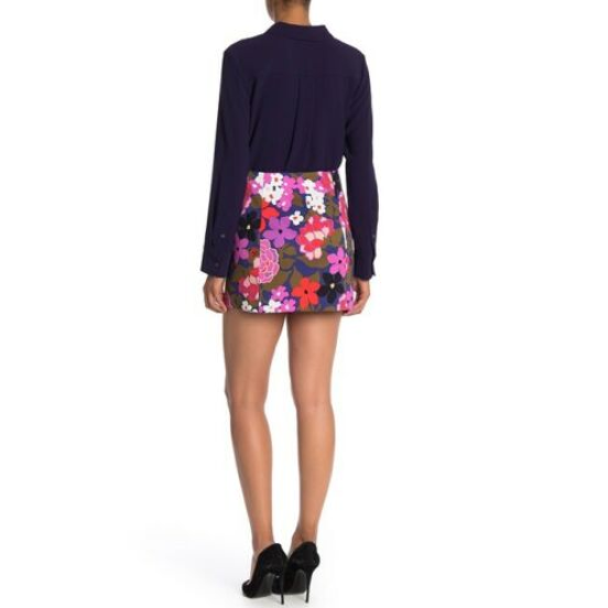 Trina Turk Rico Stretch-Cotton Floral Print Mini Skirt, Multi