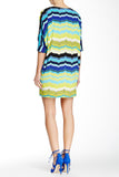 Trina Turk Seren Wave-Striped Matte Jersey Dress, Multi