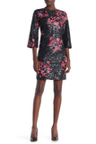 Trina Turk Grenadine Perforated Floral Sequin Dress, Pink Pop