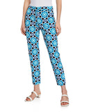 Trina Turk Moss 2 Tile-Print Cropped Pants, Turquoise