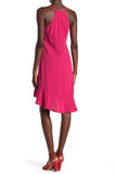 Trina Turk Zosia High-Low Flutter Hem Sleeveless Dress, Pink