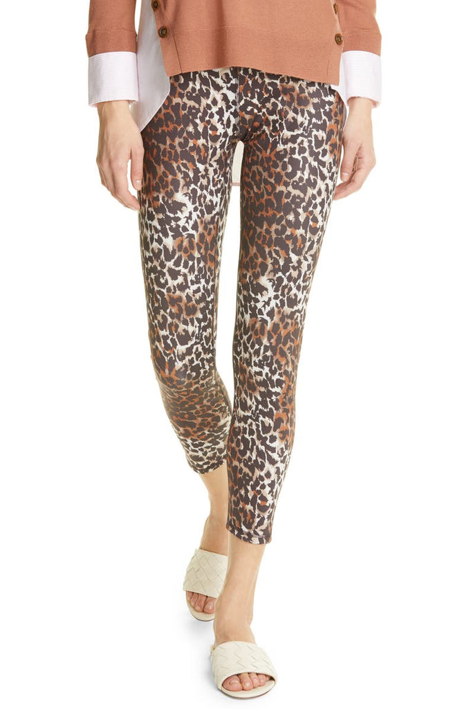 VERONICA BEARD Vilena Leopard Print High Waist Leggings, Brown Multi