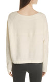 Vince Merino Wool Blend Tonal-Stripe Boxy Sweater, Off White