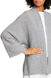 Vince Split Panel Wool/Cashmere Cardigan Sweater, Heather Grey